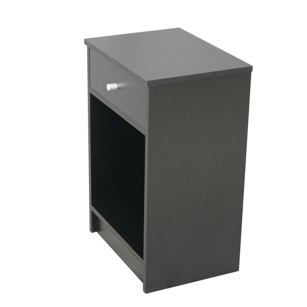 Zimtown Black Nightstand Side End Table Bedside Storage Table Stand with 1 Drawer End Shelf