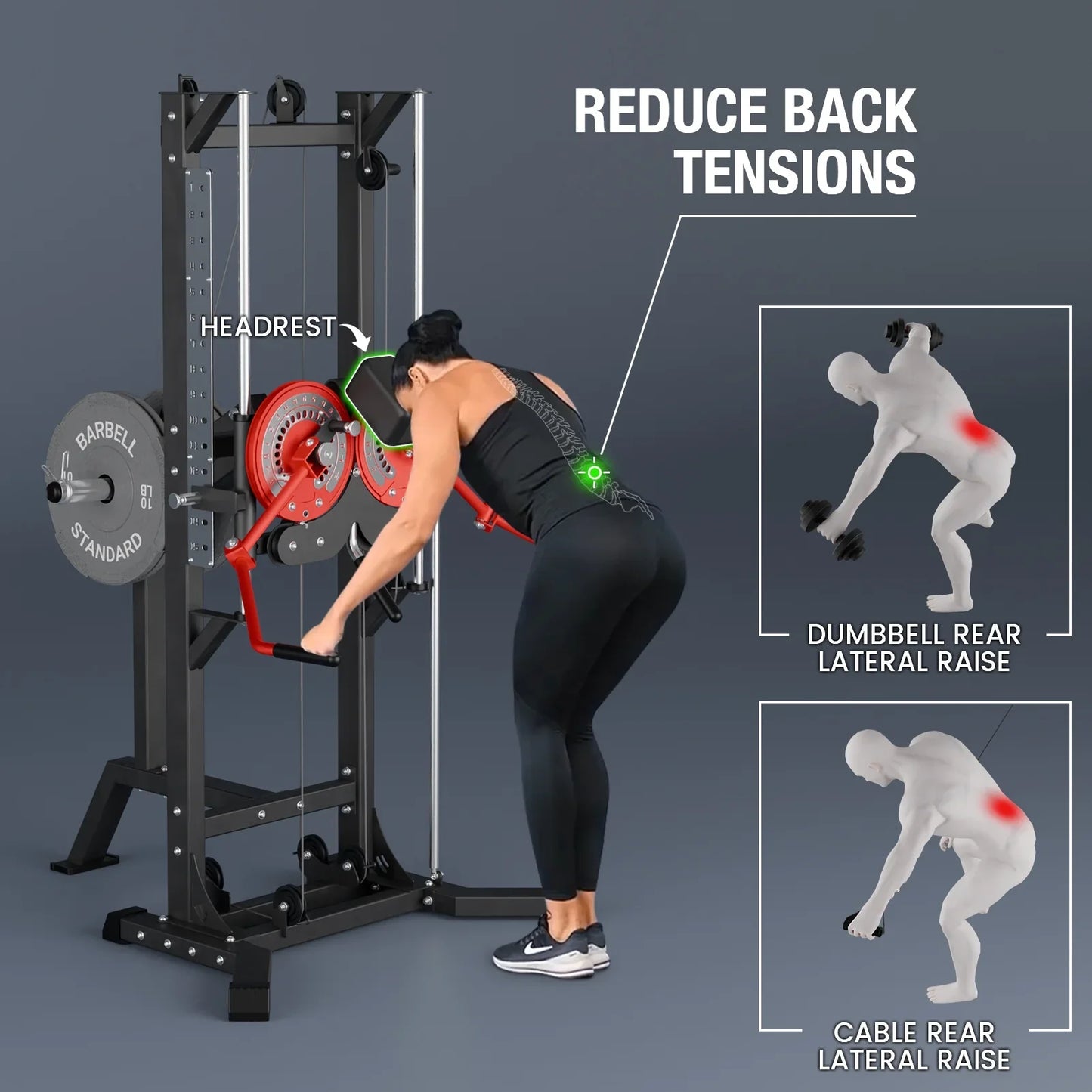 Syedee Lateral Raise Machine, Adjustable Standing Chest Fly and Shoulder Press Machine with 15 Height Setting,450lbs Capacity for Reverse Delt, Lat, and Chest Workout Home Gym