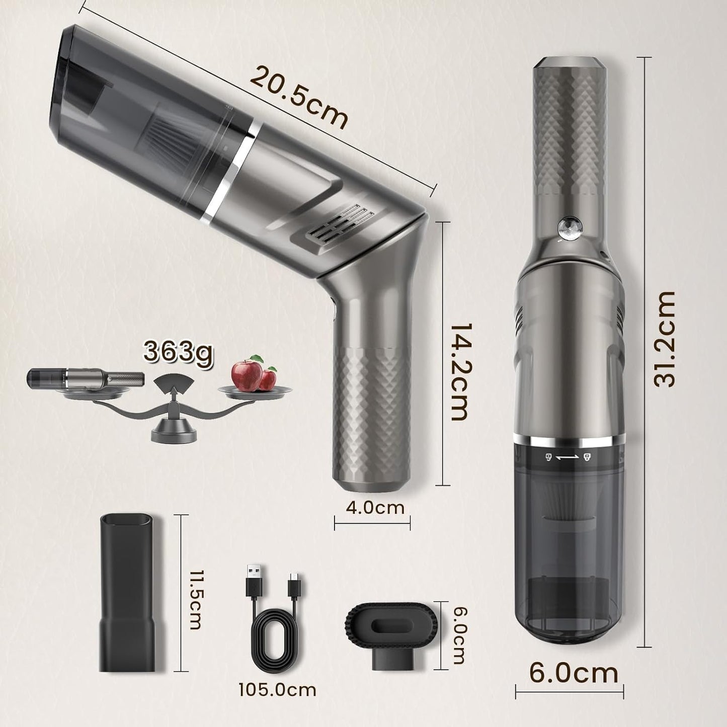 NEX-POW Car Vacuum Cleaner with 120W High Power