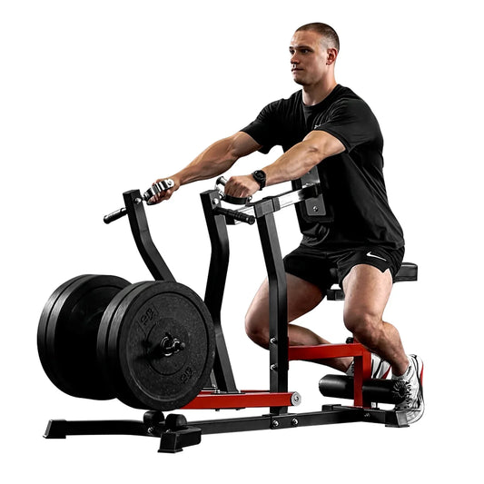 syedee Adjustable Seated Row Machine, Plate Loaded, Independent Converging Arms-Multi Grip Positions with Rotating Handles, Back Workout Equipment Max Weight 400 lbs