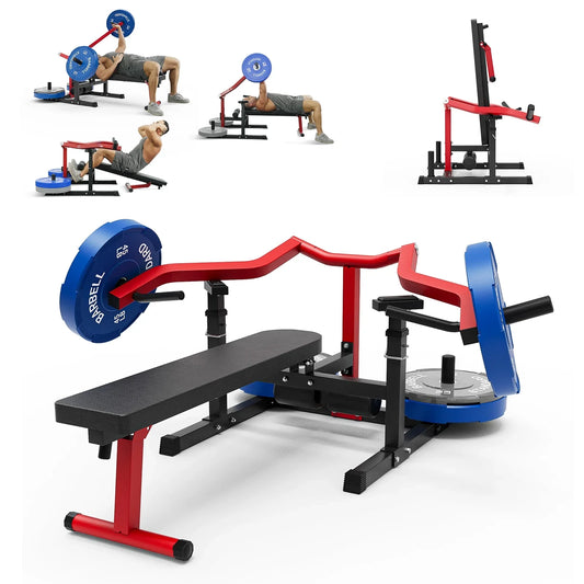 Syedee Chest Press Machine, 1250LBS Capacity with Independent Converging Arms, Adjustable Flat Incline Fitness Bench for Home Gym