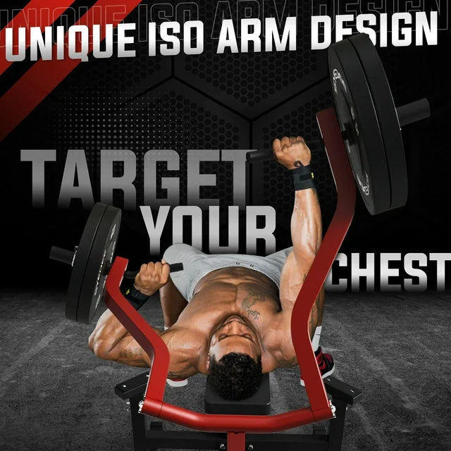 Syedee Chest Press Machine, 1250LBS Capacity with Independent Converging Arms, Adjustable Flat Incline Fitness Bench for Home Gym