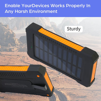 Baokaler 30000mAh Solar Charger for Cell Phone iPhone, Portable Solar Power Bank, 2 LED Light Flashlight