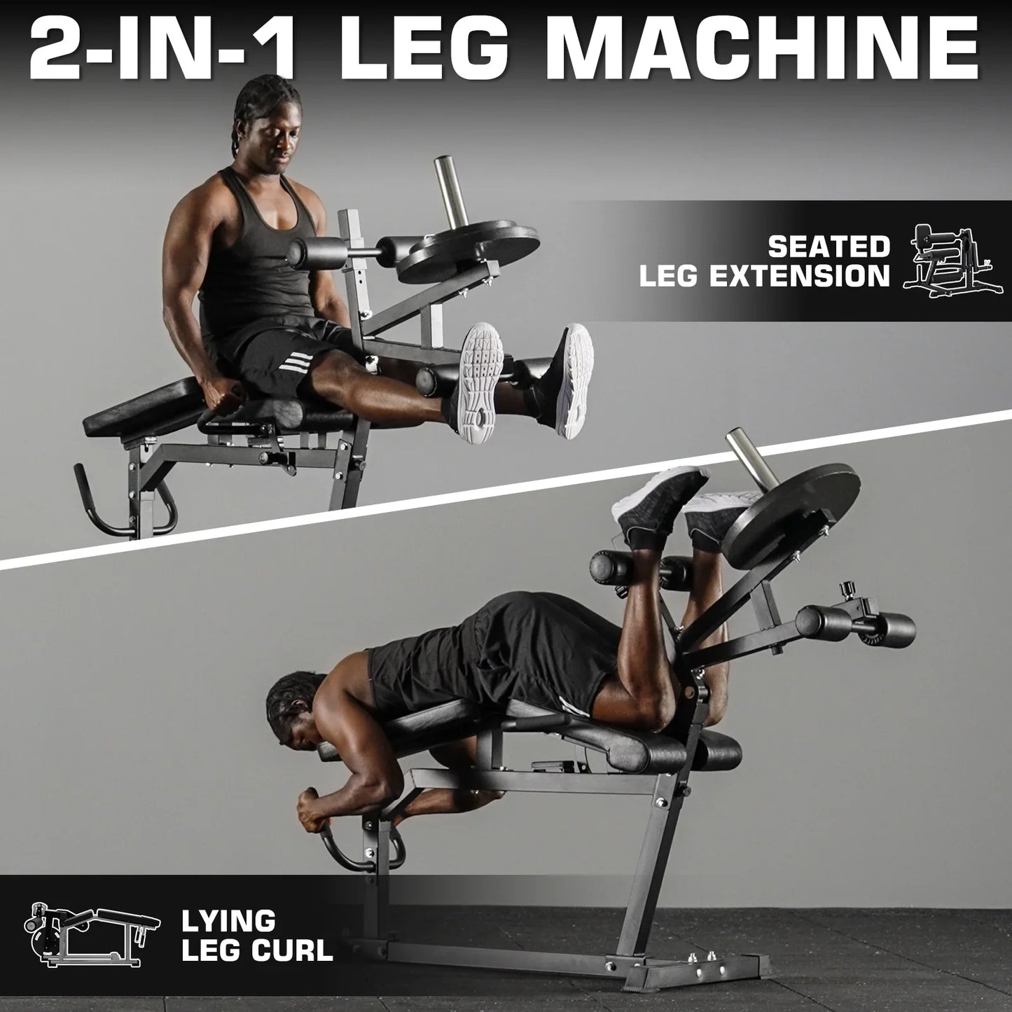 Syedee Leg Extension and Lying Curl Machine, Lower Body Special Leg Machine, Adjustable Leg Exercise Bench with Plate Loaded, Leg Rotary Extension for Thigh, Home Gym Weight Machine