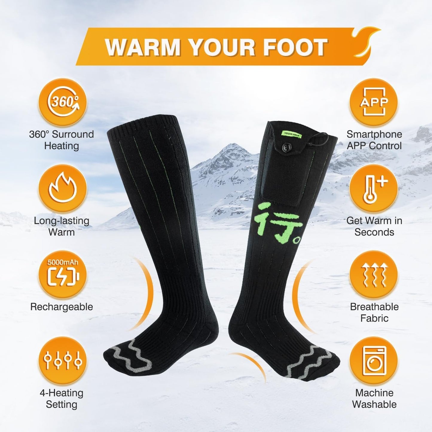Heated Socks for Men Women,Rechargeable Heated Socks with 4 Heating Level,Battery Heated Socks Washable Electric Socks for Men Skiing Hunting Camping XL