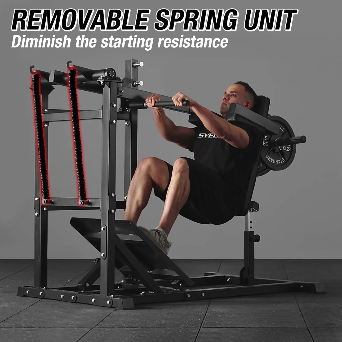 Syedee Squat Machine, Plate Loaded Hack Squat Machine with 800LBS Weight Capacity,Pendulum Squat Machine For Lower Body Strength Training