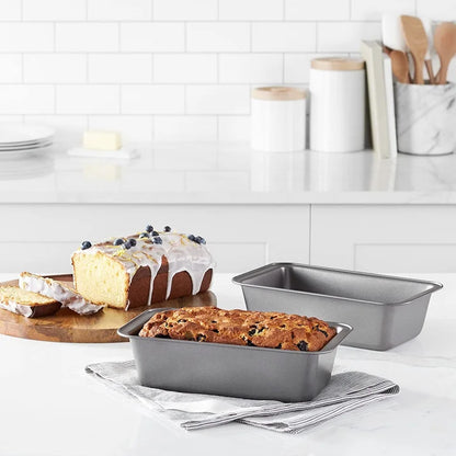 LIMICAR Loaf Pan Set of 2,9x5 Bread Pan,Carbon Steel Bread Loaf Pan For Bread Meatloaf Lasagna Cake,Dishwasher Safe,Black