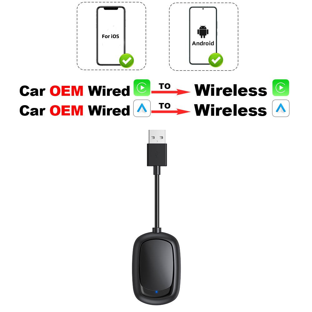 Wireless CarPlay Adapter for Apple TIMEKNOW- Stable Fast Connection for Convert Factory Wired to Wireless CarPlay Dongle Cars for iPhone - No Latency from iOS 10+ to Screen w/USB C