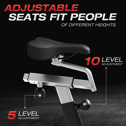 Syedee Air Bike,Unlimited Air Resistance System and Multi-Function Digital Monitor, Air Exercise Bike with Adjustable Seat
