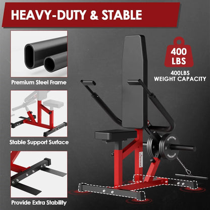 syedee Plate Loadable Seated Dip Machine, Tricep Dip Machine with Cable Bar for Bicep Chest Training Tricep Press, Hold up to 400LBS, Black and Red