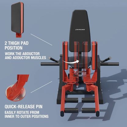 Syedee Hip Abductor Machine, Plate-Loaded Inner and Outer Thigh Machine, Thigh Master Hip Trainer, Hip Thrusters for Home Gym（2024 Vision）