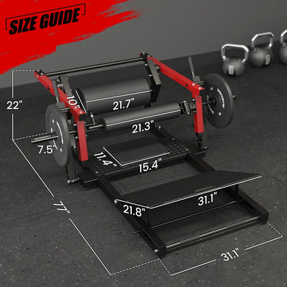 syedee Glute Bridge Machine, Heavy Duty Plate-Loaded Hip Thrust Machine, Glute Drive Machine for Glute Muscles Shaping(Red)
