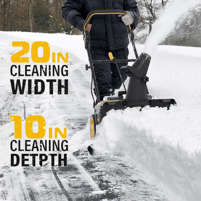 ZEGJAW 40V 20-Inch Snow Blower Cordless, Electric Snow Blower with Brushless Motor, Dual LED Light, 2x4.0 Ah Batteries and Dual Charger for Walkways and Driveways