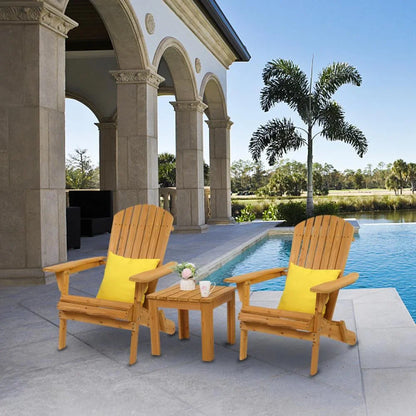 Ktaxon Folding Wooden Adirondack Chair Folding Wood Accent Wood Single Chair for Outdoor and Indoor, Wood Lounge Chair, Natural Color