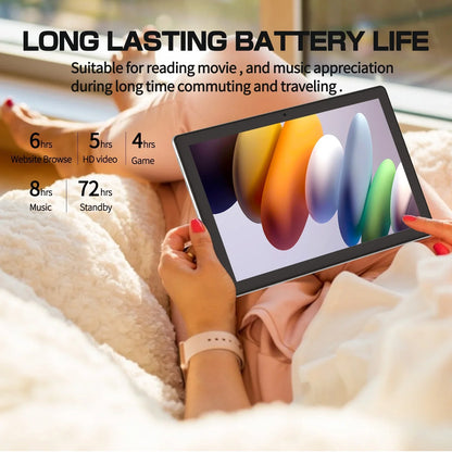 Android 12.0 Tablet 10 inch BaKen ,3GB RAM 64GB Storage | WIFI 6 | Quad-Core | 1280x800 | Dual Camera | 6000mAh | Google Certified | White