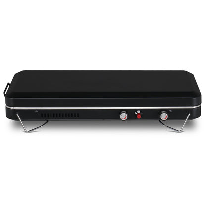 Tabletop 2-in-1 Camping Griddle/Stove Propane Stove Camping Portable Griddle Burner w/ Windpanel