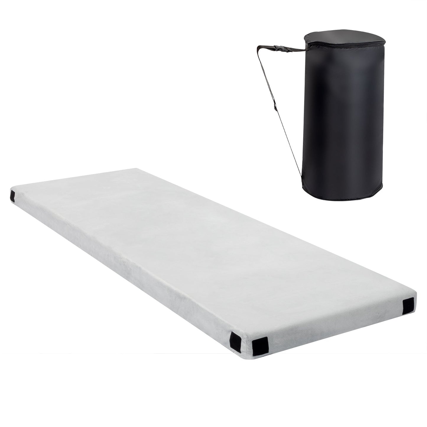 Zimtown Outdoor 2.5-inch Memory Foam Camping Mattress Portable Roll-Up Sleeping Mat, Small Gray