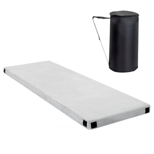 Zimtown Outdoor 2.5-inch Memory Foam Camping Mattress Portable Roll-Up Sleeping Mat, Small Gray
