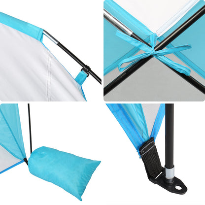 Zimtown Beach Tent UPF 50+ Sun Shelter Silver Coating Canopy with Extended Lightweight Porch Tent for Beach Sun Shade Fishing Hiking 7.87x5.9ft