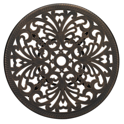 Cast Aluminum Round Bistro Table 23 in Outdoor Indoor Side Table, Bronze